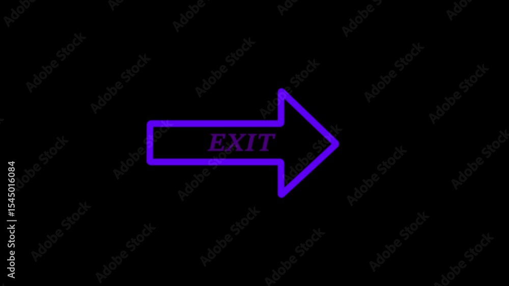 Exit Sign Animation with Right Arrow – Way Out Indicator Symbol on Black Background
Exit Sign Animation with Right Arrow – Way Out Indicator Symbol on Black Background