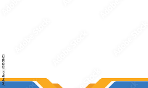 Clean abstract border with blue and orange geometric shapes on a white background. Ideal for header, footer, presentations, business cards, and modern design templates.