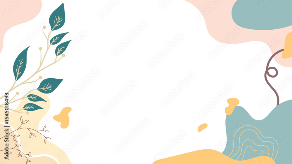 Fototapeta premium Abstract simply background with natural line arts 