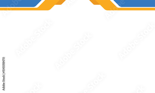Clean abstract border with blue and orange geometric shapes on a white background. Ideal for header, footer, presentations, business cards, and modern design templates.