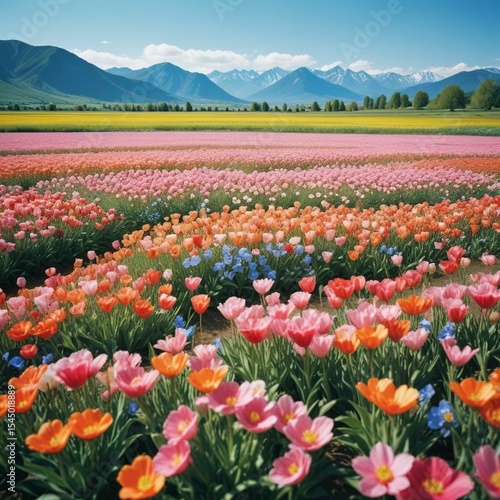 Wallpaper Mural  선명한 꽃밭 풍경 Torontodigital.ca