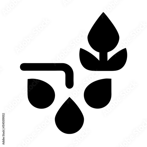 Plant Growth Icon:  A simple yet powerful icon depicting the growth of a plant, symbolizing the process of nurturing and development. The image consists of water droplets nourishing a sprouting plant.