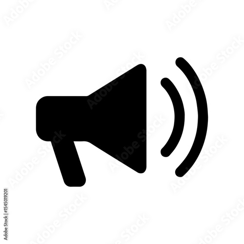 Loudspeaker icon with transparent background symbolizing public announcement and sound amplification
