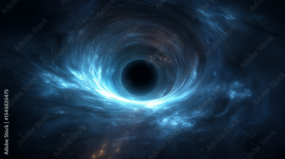 Luminous Orb Pulsing in Grainy Space. black hole, stars and clouds,3D illustration. Spiral galaxy and black hole Luminous Orb Pulsing in Grainy Space. black hole, stars and clouds,3D illustration. Spiral galaxy and black hole