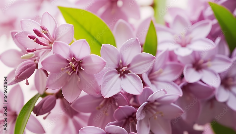 Close up of many light purple flowers and leaves Close up of many light purple flowers and leaves
