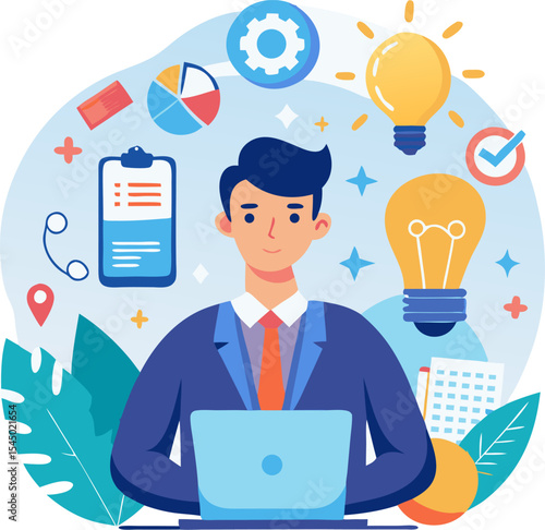 AI in programming. Programmer or prompt engineer use artificial intelligence generative tools for code writing, development. Science and technology concept. Vector illustration