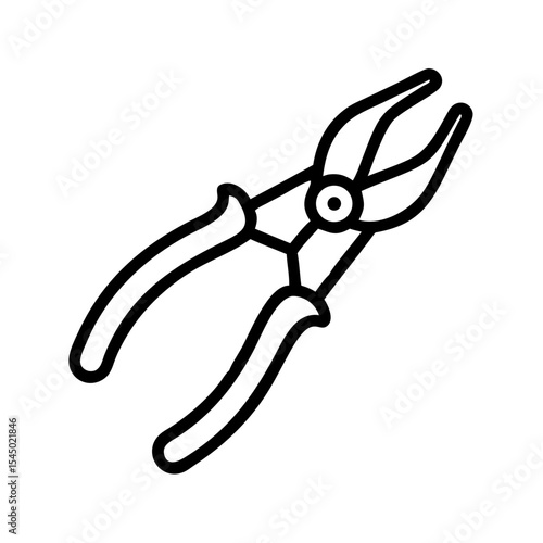Pliers outline icon. Vector illustration. Black linear icon on white background. 