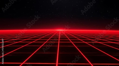 Vibrant red grid pattern digital futuristic landscape background