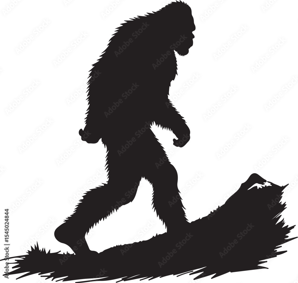 Fototapeta premium Bigfoot Wilderness Silhouette VECTOR