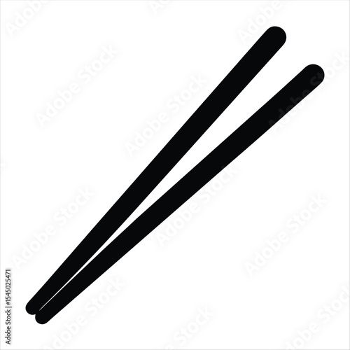Two black chopsticks symbolize Asian cuisine and cultural dining practices widely enjoyed