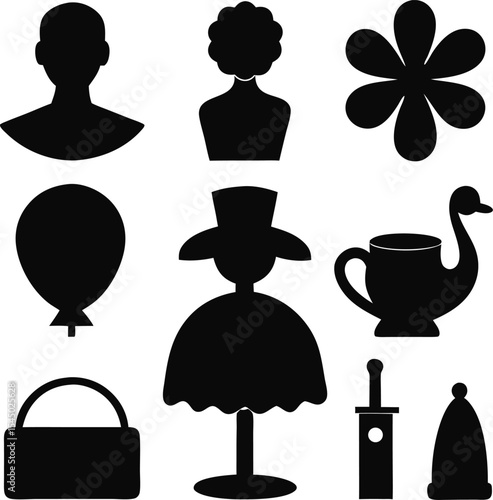 Ð¡ollection Silhouette icon on transparent background