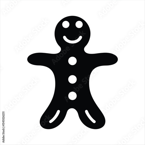 Festive gingerbread man vector illustration for winter holidays design needs