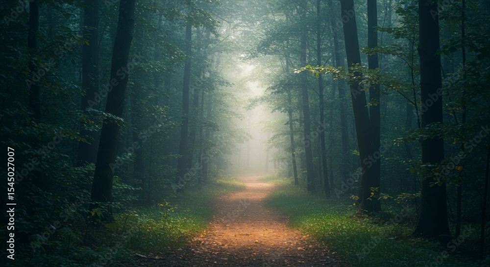 Obraz premium Misty forest path