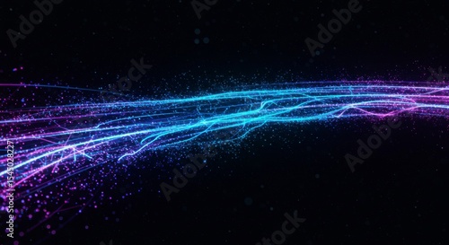 Abstract glowing particle stream