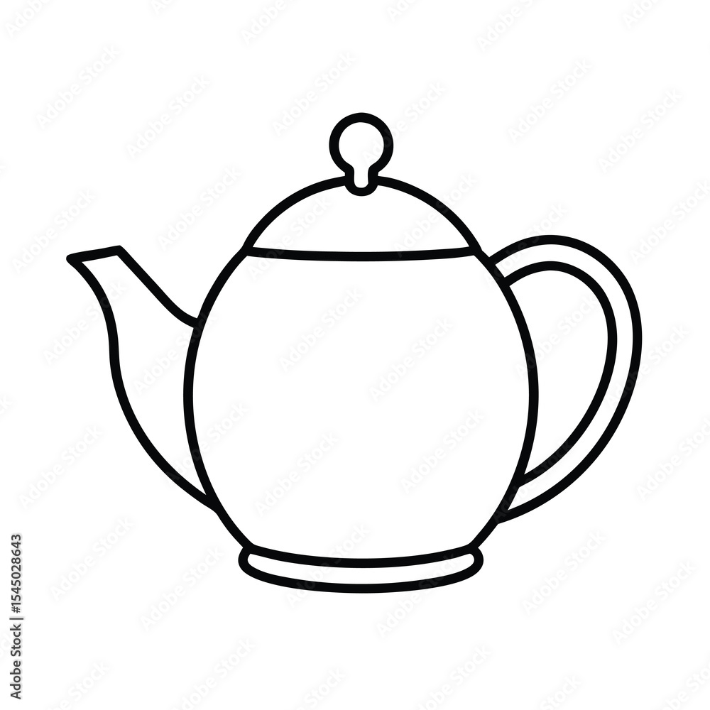 tea pot kitchenware outline line art tea pot kitchenware outline line art