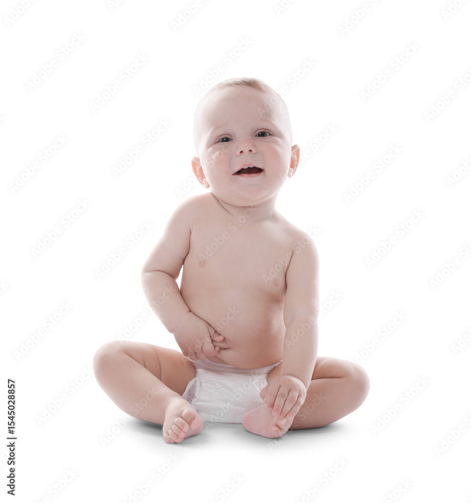 Portrait of cute little baby on white background Portrait of cute little baby on white background
