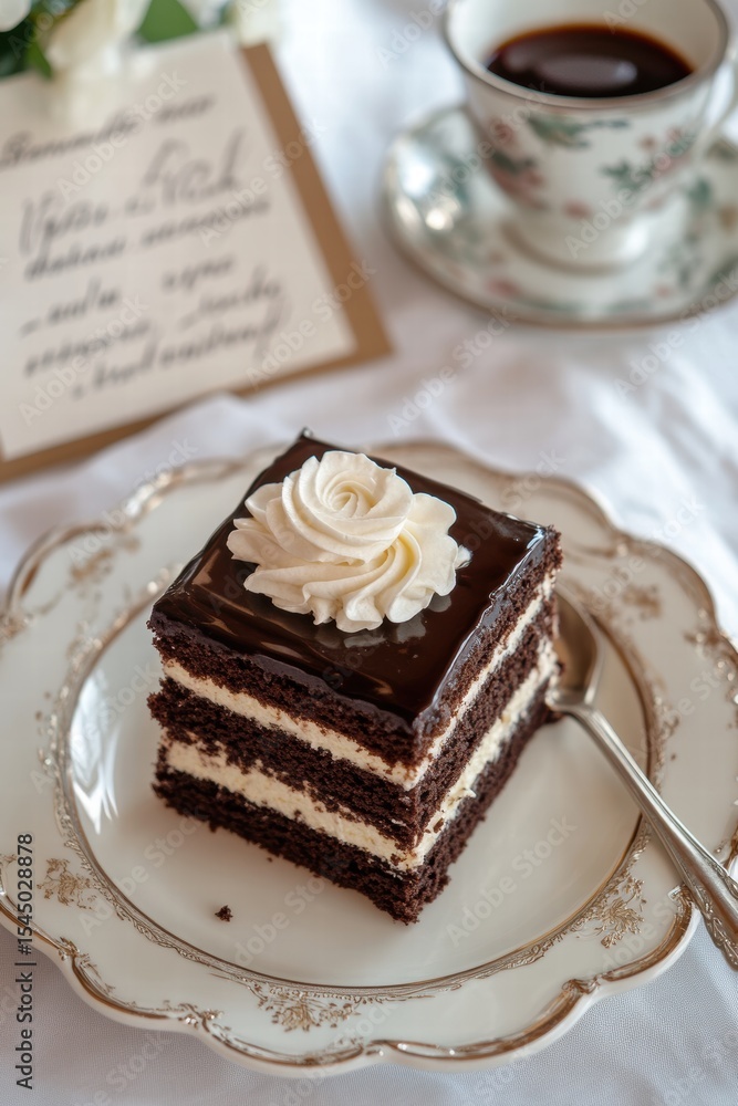 Elegant Chocolate Layer Cake with Coffee Perfect for a Sweet Treat Afternoon Delight Elegant Chocolate Layer Cake with Coffee Perfect for a Sweet Treat Afternoon Delight