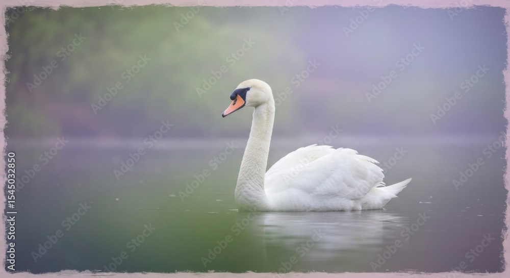 Fototapeta premium Swan on Misty Water