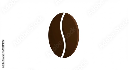 Elegant brown coffee bean icon isolated on white background, perfect for coffee shop