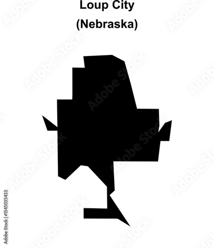 Loup City (Nebraska) blank outline map