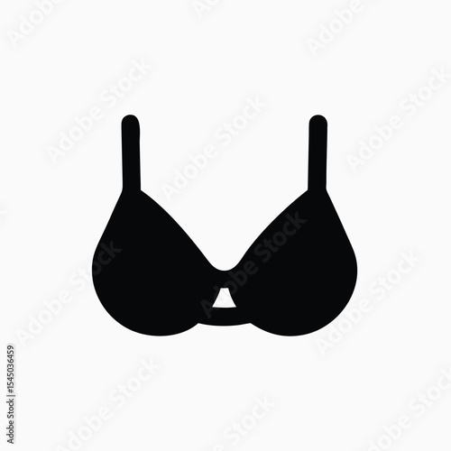 black bra isolated on white fully editable vector template
