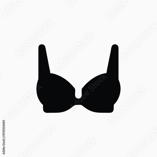 black bra isolated on white fully editable vector template
