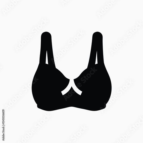 black bra isolated on white fully editable vector template