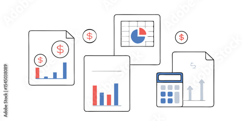 vector illustration of business graph