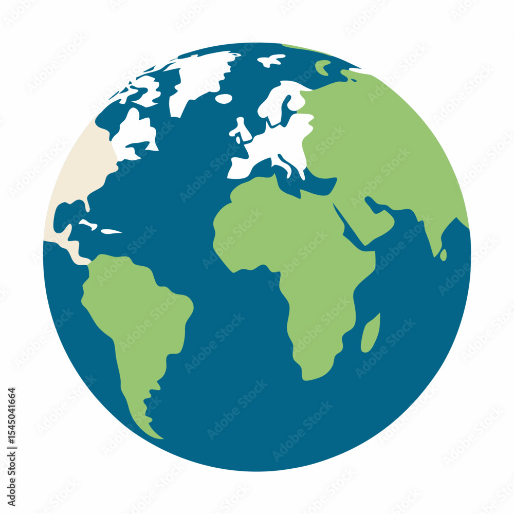 Earth globe spherical model vector icon on white background. Earth globe spherical model vector icon on white background.