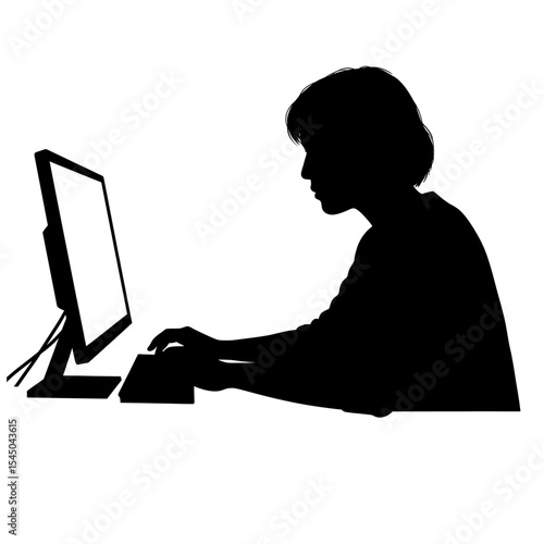 Black silhouette graphic designer computer creative professional figure designing design creativity