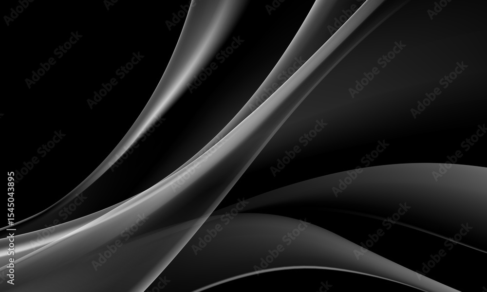 Fototapeta premium Abstract black glossy wave curve overlap design modern futuristic technology background vector