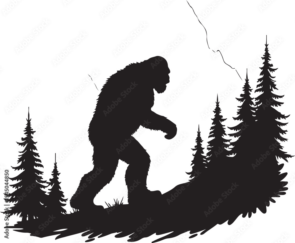Fototapeta premium Bigfoot Vector Silhouette Bundle