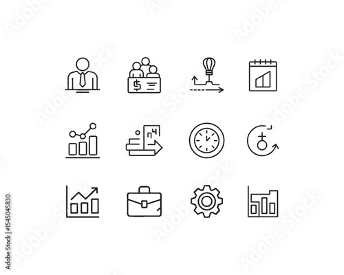 Business and finance icons sets on white background.
