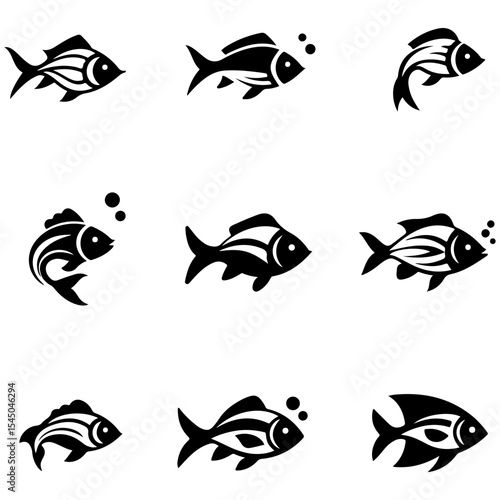 A study of the streamlined fusiform body shape, this silhouette set is ideal for the hydrodynamic study of pelagic fish