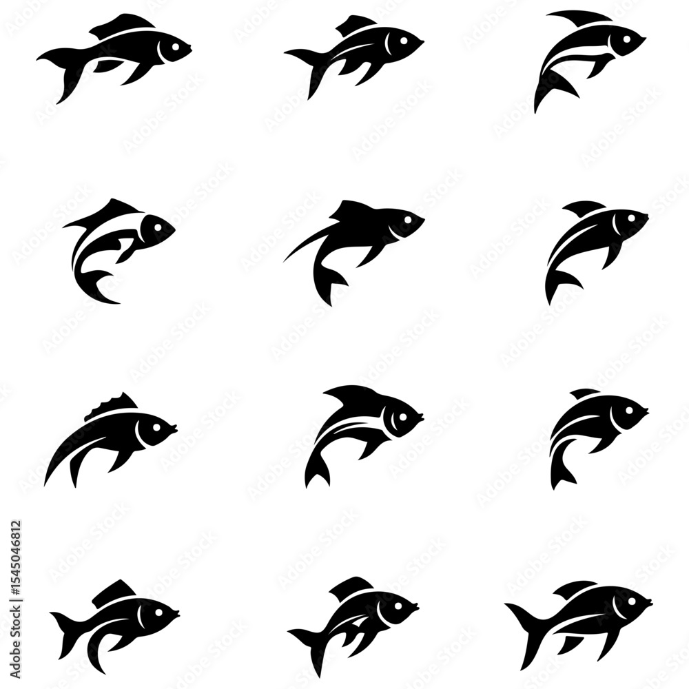 A powerful set of marine conservation design elements, this silhouette collection features a diverse range of important fish species A powerful set of marine conservation design elements, this silhouette collection features a diverse range of important fish species