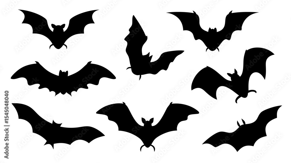 Naklejka premium Set of halloween bat