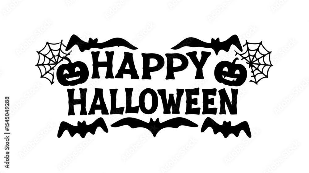 Fototapeta premium Happy Halloween vector lettering. Handwritten text design. Vector on white background