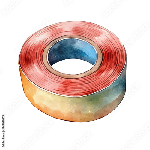 Insulation Tape, watercolor illustration vector, isolated on a white background.