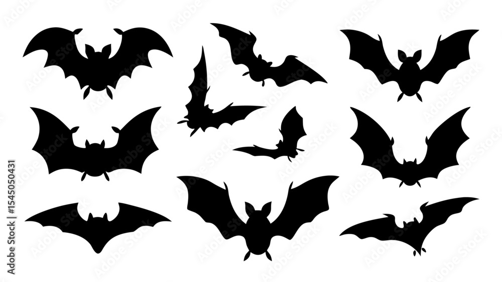 Naklejka premium Set of halloween bat