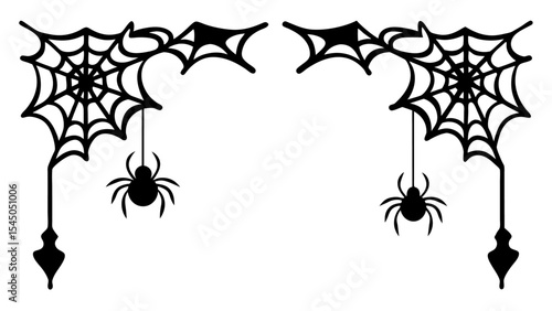 Scary spider and poisonous spider top frame