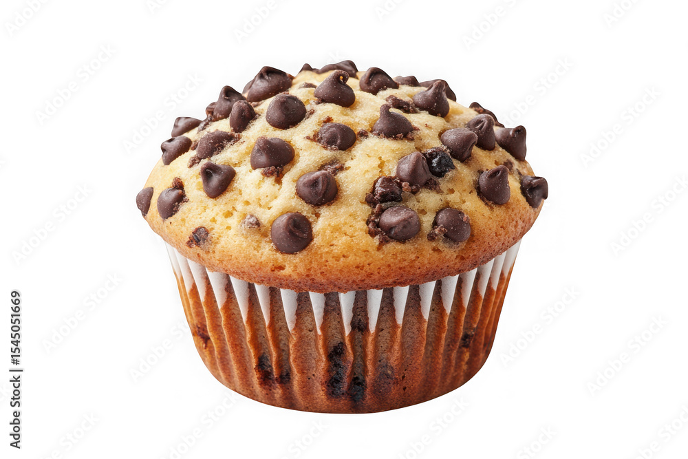 Delicious chocolate chip muffin bakery treat dessert food photography yummy sweet snack isolated on transparent background Delicious chocolate chip muffin bakery treat dessert food photography yummy sweet snack isolated on transparent background