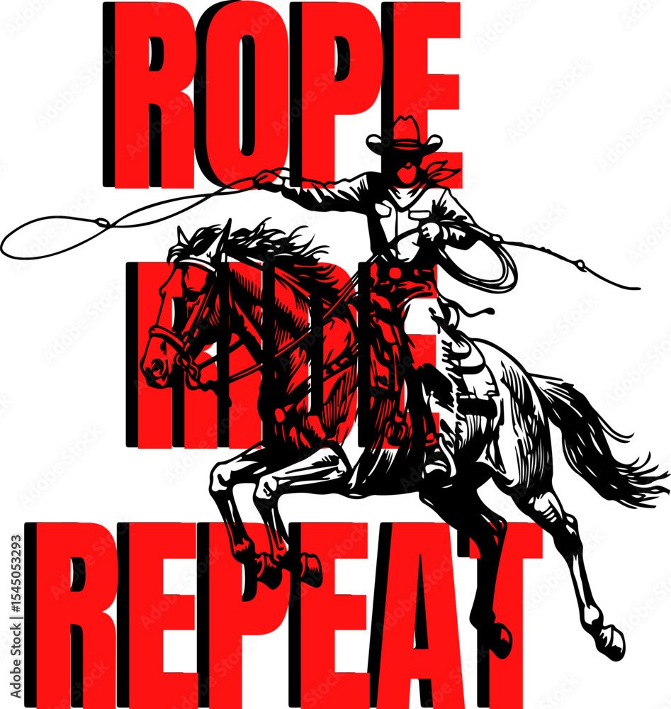 Obraz premium Untamed Frontier Rider: Expert Cowboy Lasso Art