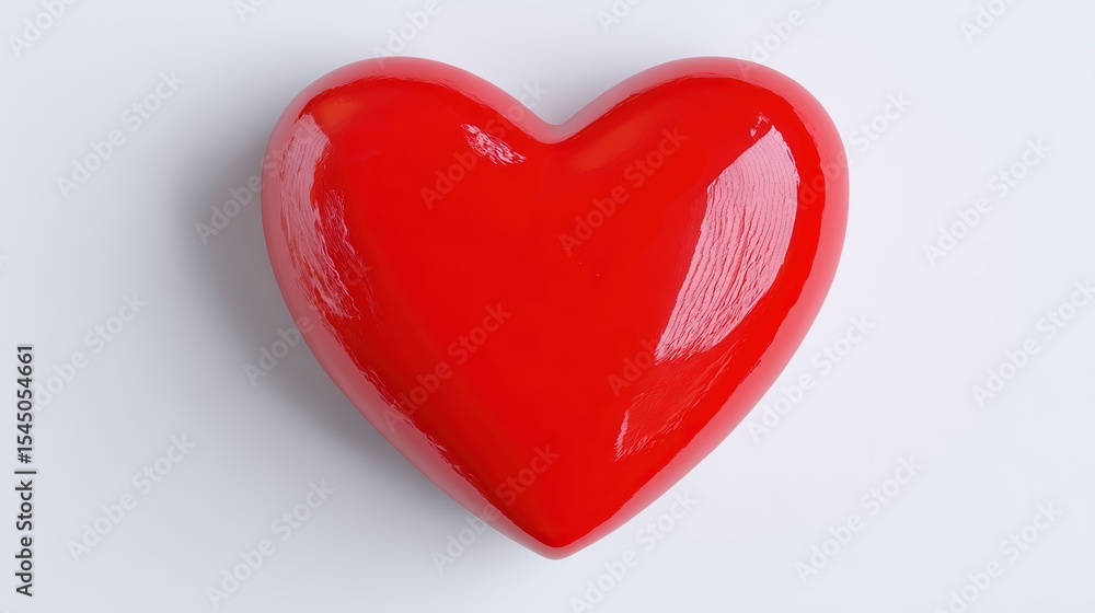 Glossy red heart with velvety texture, floating in white space, symbolizing romance and passion
Glossy red heart with velvety texture, floating in white space, symbolizing romance and passion