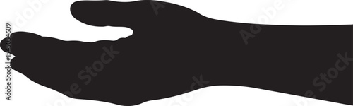 Black silhouette of a hand offering or receiving