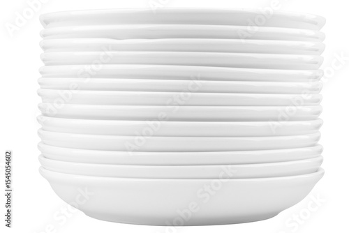 Stackable plates on white background minimal