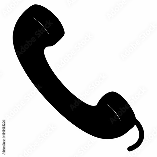 vector black phone with cord