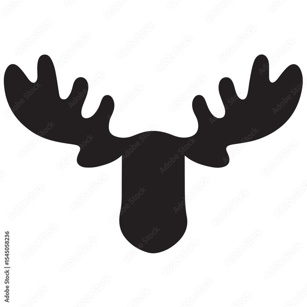 Obraz premium Minimal Moose Logo Design – Silhouette Vector Moose Icon for Branding, Modern Wildlife Emblem, Clean Forest Animal Logo, Flat Antler Symbol, Rustic Nature Logo for Outdoor and Adventure Brands