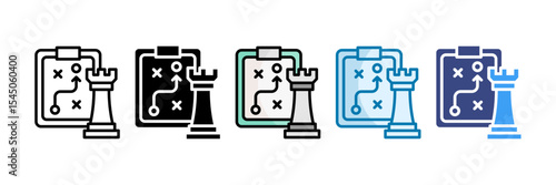 Strategic Planning Icon Set Multiple Style Collection