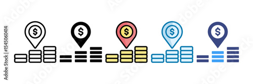 Market Positioning Icon Set Multiple Style Collection