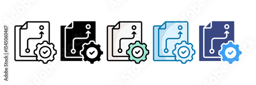 Operational Strategy Icon Set Multiple Style Collection